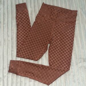BARRYS FIT Checkerboard Embossed Leggings Copper Mauve • XSmall